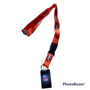 NFL Denver Broncos Orange Lanyard Detachable Key Fob